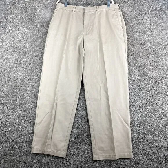 G.H. Bass & Co. Premium Chino Pants Men's 36x30 Tan Flat Front Cotton Casual - Picture 1 of 11
